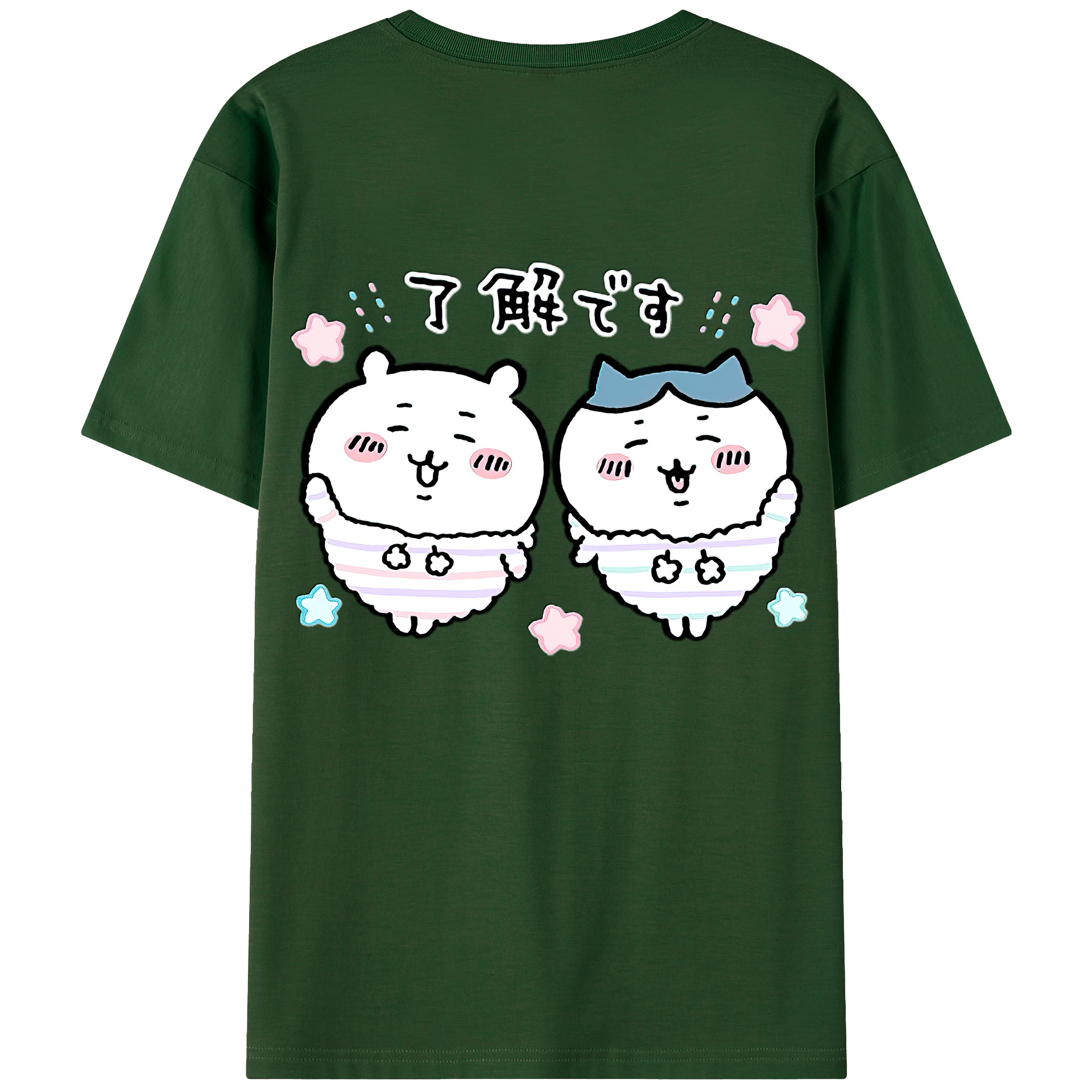 （画像用） ちいかわ ハチワレ Chii-kawa hachiware 綿100％半袖Tシャツ（背面プリント）